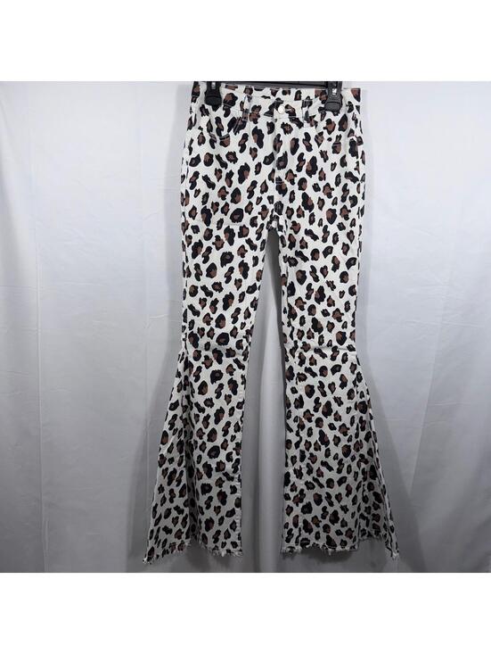 Denim - Saints & Hearts Leopard Print Flare Jeans Women’s Size Medium